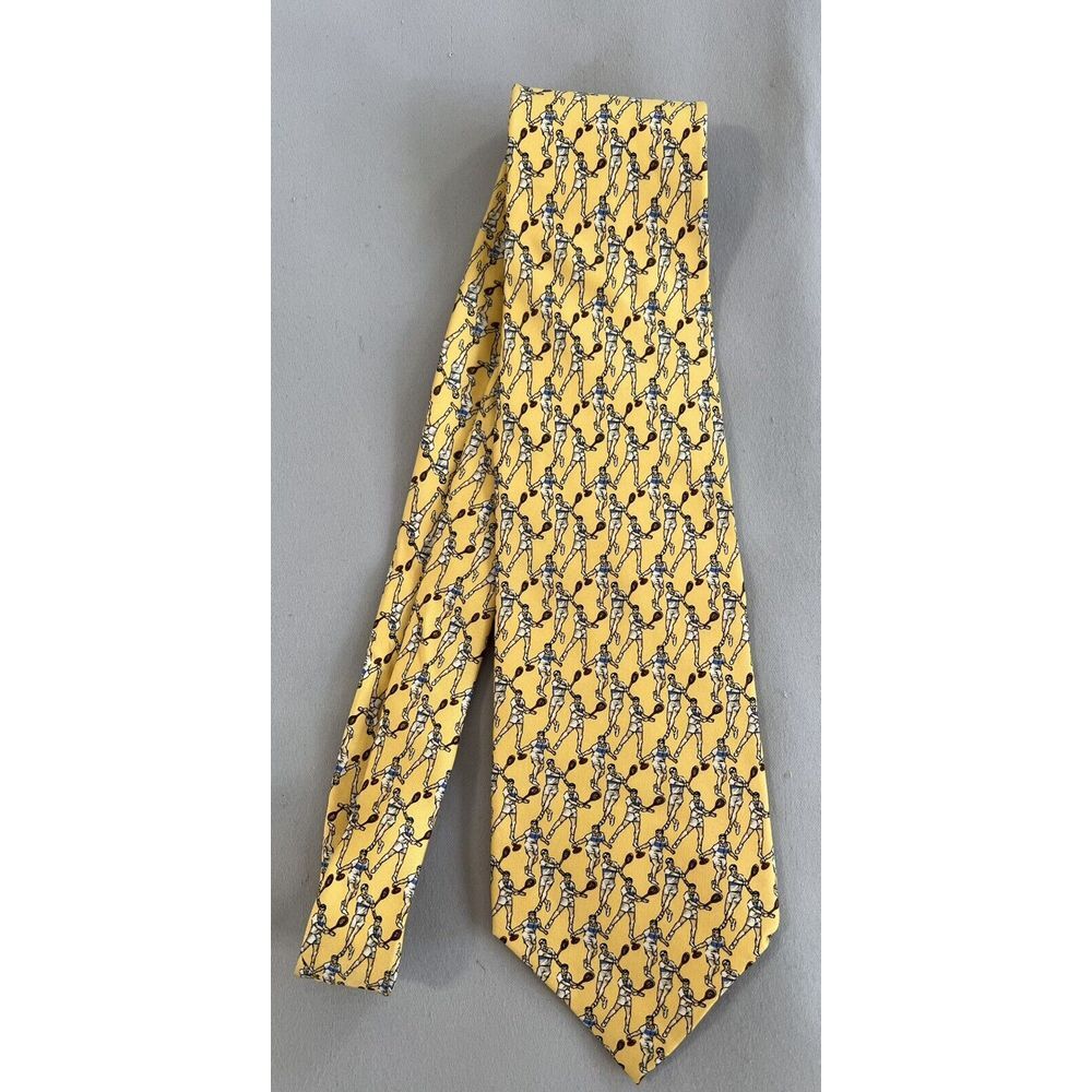 Vintage POLO Ralph Lauren 100% Silk Men's Tie Tennis Made by Hand USA‎